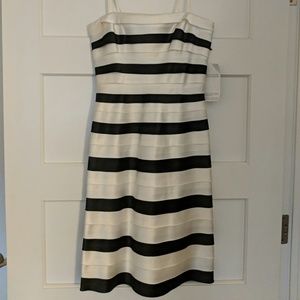 BCBG strapless black and white dress